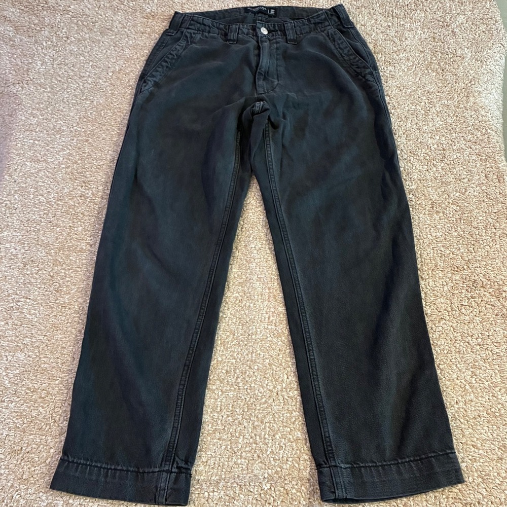 Abercrombie & Fitch Lightweight Loose Jeans Black Wide Leg Women's 28x30